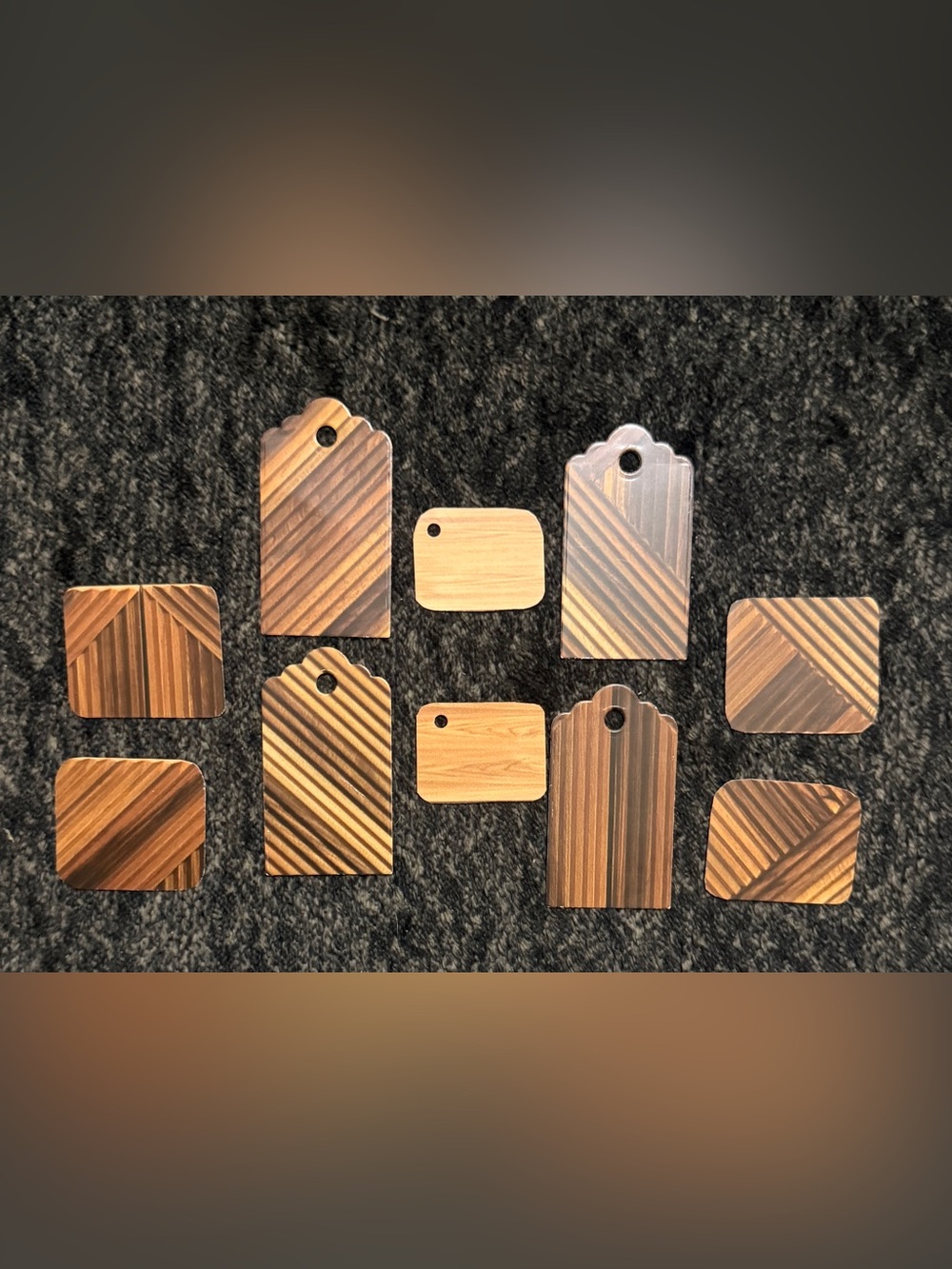 💜 Scrapbook Wooden Brown Abstract Pieces